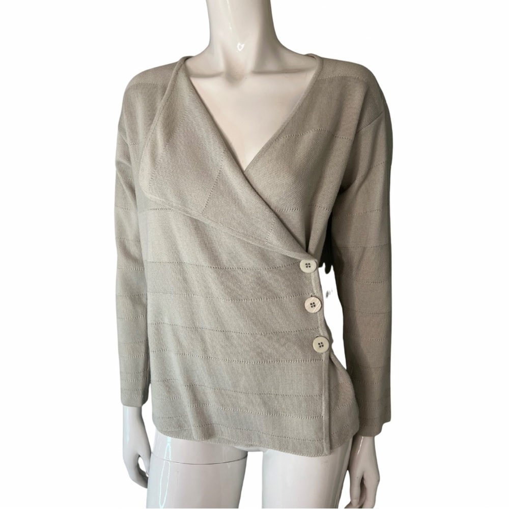 ARMANI 100% Merino Wool Asymmetrical cardigan